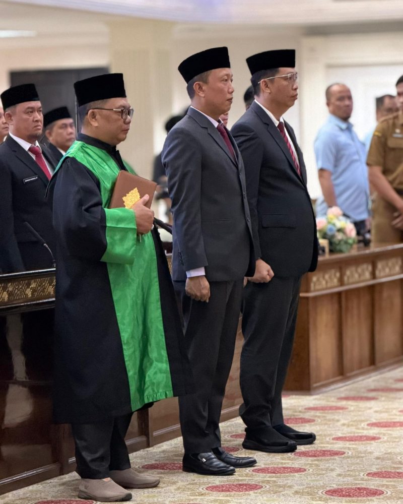 Pelantikan Sejumlah Pejabat Pemkot Palembang Dilakukan Tertutup di ruang Parameswara, kantor Wali Kota Palembang, Senin 6 April 2026.