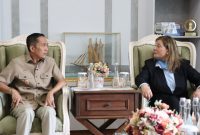 Audiensi antara Walikota Palembang dengan pakar pendidikan inklusif dari University of Colorado, Amerika Serikat, mrs Shelley Herron Phd, yang berlangsung pada Selasa 7 April 2026 di rumah dinas walikota palembang.