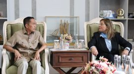 Audiensi antara Walikota Palembang dengan pakar pendidikan inklusif dari University of Colorado, Amerika Serikat, mrs Shelley Herron Phd, yang berlangsung pada Selasa 7 April 2026 di rumah dinas walikota palembang.