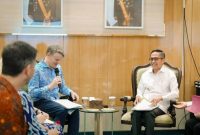 Kunjungan Duta Besar Australia untuk Indonesia, Roderick Brazier, di Ruang Audiensi Wali Kota Palembang Ratu Dewa, Rabu 8 April 2026.