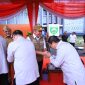 Gubernur Dr H Herman Deru memimpin apel gabungan dan halal bihalal Pemerintah Provinsi Sumatera Selatan Tahun 2026/1447 Hijriah di halaman Kantor Gubernur Sumsel, Senin 30 Maret 2026, pagi.