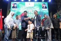 Wali Kota Palembang Ratu Dewa bersama Gubernur Sumsel Herman Deru, secara resmi meluncurkan [launching] program Car Free Night [CFN] Atmo, Sabtu 18 April 2026, malam.