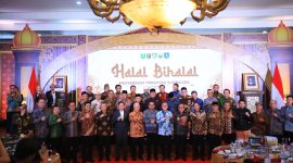 Gubernur Sumsel Dr H Herman Deru dalam Halal Bihalal Masyarakat Perantau Sumbagsel di Griya Agung, Sabtu 25 April 2026.