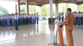 Wali Kota Prabumulih H Arlan resmi membuka Upacara Seleksi Pasukan Pengibar Bendera Pusaka [Paskibraka] tingkat Kota Prabumulih tahun 2026 di Pendopoan Rumah Dinas Wali Kota Prabumulih, Selasa 21 April 2026.