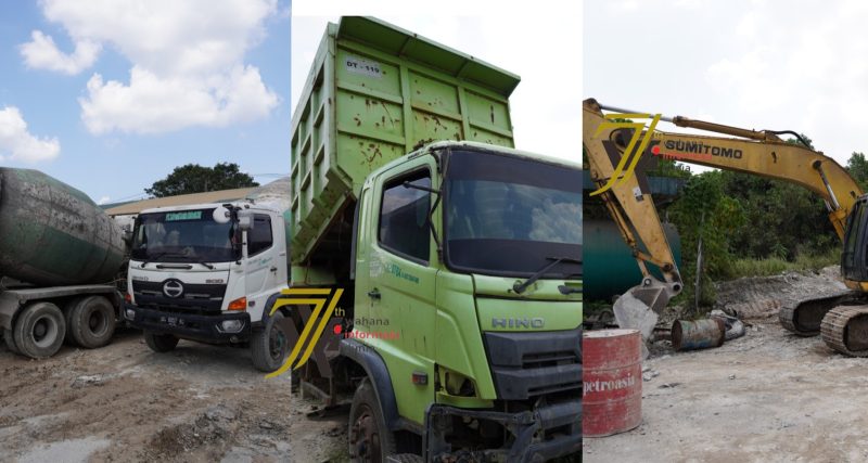 Kejati Sumsel menyita total 14 unit alat berat dan kendaraan operasional, terdiri dari delapan unit truk mixer, lima unit dump truk, serta satu unit excavator.