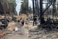 Kondisi sumur minyak ilegal pasca kebakaran hebat di lahan HGU PT Hindoli Musi Banyuasin.