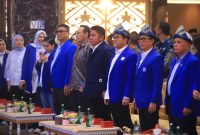 Gubernur Sumatera Selatan [Sumsel], Dr H Herman Deru, menghadiri pelantikan pengurus DPW Partai Amanat Nasional [PAN] Sumsel serta DPD PAN kabupaten/kota se-Sumsel yang berlangsung di Grand Ballroom Golden Sriwijaya Palembang, Kamis 30 April 2026.