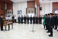 Sebanyak 19 Pejabat Pemerintah Kota [Pemkot] Palembang dari eselon II, III hingga IV resmi dilantik Wali Kota Ratu Dewa didampingi Wakil Wali Kota Prima Salam pada Rabu 6 Mei 2026, berlangsung di rumah dinas Wali Kota Palembang Jalan Tasik.