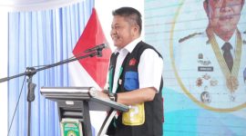 Gubernur Sumatera Selatan [Sumsel], Dr H Herman Deru, saat meluncurkan Gerakan Rutilahu di Kelurahan 11 Ulu, Kecamatan Seberang Ulu II, Selasa 5 Mei 2026, pagi.