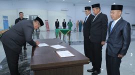Bupati Asahan Taufik Zainal Abidin, memimpin langsung upacara pengambilan sumpah dan pelantikan Pejabat Pimpinan Tinggi Pratama di lingkungan Pemerintah Kabupaten Asahan.