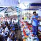 Gubernur Sumsel Dr H Herman Deru saat menghadiri Pengajian Akbar Hari Lahir [Harlah] ke-40 Pondok Pesantren Al Istiqomah yang dirangkaikan dengan Halal Bihalal masyarakat Desa Sumber Harjo di halaman Ponpes Al Istiqomah, Kecamatan Buay Madang Timur, Kabupaten Ogan Komering Ulu [OKU] Timur, Senin 11 Mei 2026, siang.