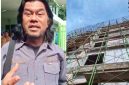 Koordinator AP-BKB, Vebri Al Lintani, dan bangunan 7 Lantai RS Ak Gani Palembang.