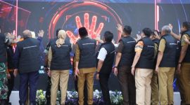 Gubernur Sumatera Selatan [Sumsel] Dr H Herman Deru bersama Wakil Gubernur Sumsel H Cik Ujang saat Launching Sensus Ekonomi 2026 yang dirangkaikan dengan Rapat Koordinasi [Rakor] Camat se-Sumatera Selatan di Griya Agung Palembang, Selasa 12 Mei 2026.