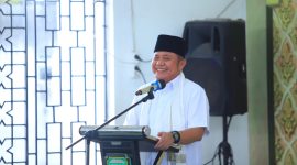 Gubernur Sumatera Selatan [Sumsel] Dr H Herman Deru bersama Wakil Gubernur [Wagub] Sumsel H Cik Ujang menghadiri kegiatan Sumsel Bermunajat dalam rangka memperingati Hari Ulang Tahun [HUT] ke-80 Provinsi Sumsel yang diselenggarakan Pengurus Wilayah Nahdlatul Ulama [PWNU] Sumsel di Pondok Pesantren Aulia Cendikia Kampus C Palembang, Selasa 12 Mei 2026.