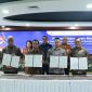 Nota Kesepahaman [MoU] Rencana Kerja Sama Integrasi Pembangunan Jalan Tol menuju Pelabuhan Palembang Baru di Tanjung Carat antara Kementerian Pekerjaan Umum, Kementerian Investasi dan Hilirisasi/BKPM, Pemerintah Provinsi Sumsel, PT Hutama Karya (Persero), PT Bukit Asam Tbk, dan PT Pelabuhan Indonesia (Persero), di Jakarta, Rabu 13 Mei 2026.
