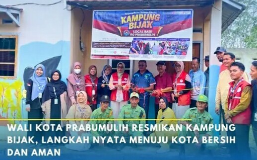 Wali Kota Prabumulih H Arlan menghadiri sekaligus melaunching Kampung Bijak yang digelar pada Minggu 3 Mei 2026. Program ini resmi diluncurkan di Perumahan Komunitas Petugas Kebersihan Anak Petai, Kota Prabumulih.
