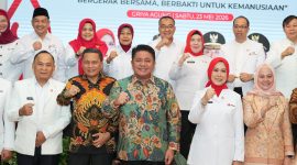 Gubernur Sumatera Selatan [Sumsel], Dr H Herman Deru, menghadiri pelantikan kepengurusan Palang Merah Indonesia [PMI] Kota Lubuk Linggau, Kota Prabumulih, Kabupaten Ogan Komering Ilir [OKI], dan Kabupaten PALI di Griya Agung Palembang, Sabtu 23 Mei 2026.