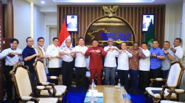 Gubernur Sumatera Selatan, Dr H Herman Deru, menerima jajaran PT Pelabuhan Indonesia (Persero) yang dipimpin Direktur Komersial Farid Padang di ruang tamu Gubernur Sumsel, Rabu 20 Mei 2026,sore.