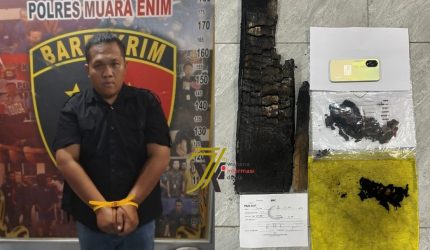 Tersangka MAP [33], pembunuh sadis seorang perempuan di Muara Enim diringkus Polisi beserta barang bukti diamankan