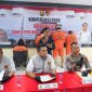Ditreskrimsus Polda Sumsel memberikan keterangan pers soal pengungkapan aktivasi IMEI Ilegal pada 12 ribu unit telepon seluler di Mapolda Sumsel, Selasa 2 Juni 2026.