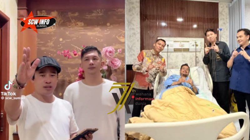 Tangkapan layar, pernyataan Direktur SCW M Sanusi AS pada akun tiktok @scw_sumsel dan foto Wakil Wali Kota Prima Salam tengah dirawat di RSPAD Gatot Subroto Jakarta.