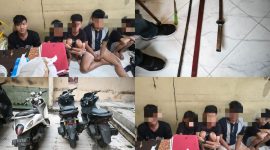Polsek Ilir Barat I Palembang dan Tim Gabungan Samapta Polrestabes berhasil mengamankan enam orang pemuda, beserta senjata tajam dan tiga unit motor dalam aksi tawuran brutal di kawasan Lambidaro, Jumat 12 Juni 2026.