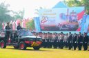 Upacara Peringatan Hari Bhayangkara ke-80 yang digelar di halaman Griya Agung Palembang, Rabu 1 Juli 2026.