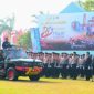 Upacara Peringatan Hari Bhayangkara ke-80 yang digelar di halaman Griya Agung Palembang, Rabu 1 Juli 2026.