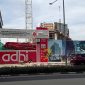 Pembangunan proyek Tower Mandiri di Jalan Kapten A Rivai, Palembang.