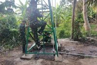 Satgas TMMD/129 dalam pembangunan sumur bor lengkap dengan tower tandon air di Kampung Kreatif Pelangi, RT 30 RW 07, Kelurahan Talang Betutu.