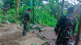 Memasuki hari ke-24 pelaksanaan TMMD, personel Satgas melakukan pemeriksaan sumur bor dan tower tandon air yang berada di Kampung Kreatif, Kelurahan Talang Betutu, Palembang.