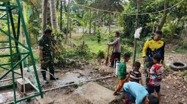 Menjelang penutupan program TNI Manunggal Membangun Desa [TMMD] ke-129 Kodim 0418/Palembang, kebahagiaan terpancar dari wajah warga dan anak-anak Kampung Kreatif Pelangi,  Kelurahan Talang Betutu, Kota Palembang.