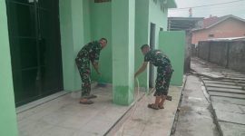 Jelang Berakhir TMMD ke-129, Satgas Kodim 0418/Palembang Finishing Musola Baitul Maghfurin
