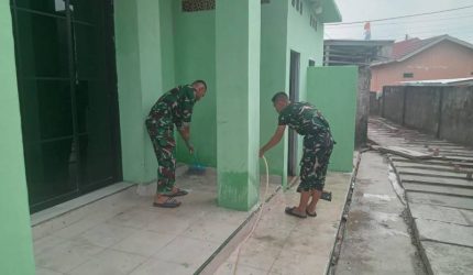 Jelang Berakhir TMMD ke-129, Satgas Kodim 0418/Palembang Finishing Musola Baitul Maghfurin