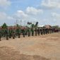 Satgas TMMD ke-129 Gelar Gladi Upacara Penutupan di Lapangan Sepak Bola kelurahan Talang Jambe