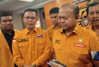 Ketua Tim Task Force DPP Partai Hanura, Rio Capella didampingi Ketua DPD Hanura Sumsel Ahmad Al Azhar. [Foto: AbV/WI]
