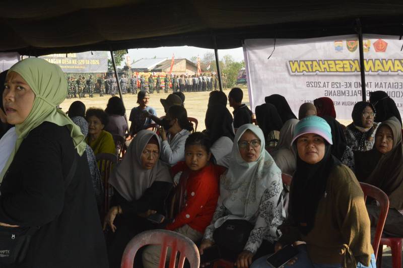 Masyarakat Antusias Manfaatkan Posko Kesehatan Gratis Usai Penutupan TMMD ke-129 Kodim 048/18 Palembang