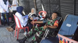 Penutupan TMMD ke-129 Kodim 0418/Palembang Diwarnai Donor Darah