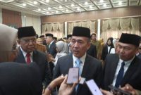 Wali Kota Ratu Dewa memberikan keterangan pers usai melantik 81 Pejabat lingkungan Pemkot Palembang, 24 Agustus 2026.