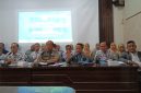 Rektor UPGRI Palembang Assoc Prof H Bukman Lian MM MSi, Pembina BPH UPGRIP Dr H Ahmad Zulinto SPd MM, Tim Kuasa Hukum Dhabi K Gumayra SH MH, M Firdaus SSos SH MH bersama jajaran dan civitas akademika UPGRI Palembang saat memberikan keterangan pers pada Senin 31 Agustus 2026 di Gedung PGRI Palembang.