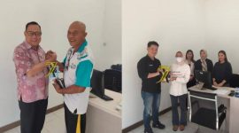 Hari Pelanggan Nasional 2026, Komisaris PT Tirta Sriwijaya Maju [TSM], Rebo Iskandar membagikan makanan bergizi bagi para pelanggan.
