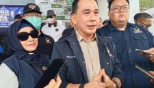 Sekretaris Wilayah DPW NasDem Sumsel H Nopianto SSos MM saat memberikan keterangan pers pada Senin 7 September 2026.