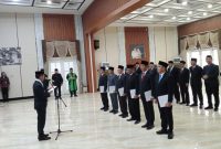 Wali Kota Palembang Ratu Dewa melantik lima Kepala Dinas dan Staf Ahli di rumah dinas Wali Kota Palembang, Jalan Tasik pada Jumat 18 September 2026.