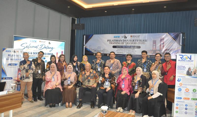 PT Cipta Kapasitas Nusantara [CKN] melalui _Training dan Sertifikasi BNSP Skema Instruktur KKNI Level 4 + Personal Branding_ digelar 2–4 Oktober 2026 di Hotel Ibis Palembang.