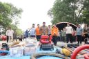 Bupati OKU Timur Lanosin atau Enos dalam koordinasi penanganan karhutla bersama Gubernur Sumatera Selatan Herman Deru, unsur TNI-Polri, dan pihak terkait di Posko Satgas Penanganan Karhutla Belitang, Sabtu 10 Oktober 2026.